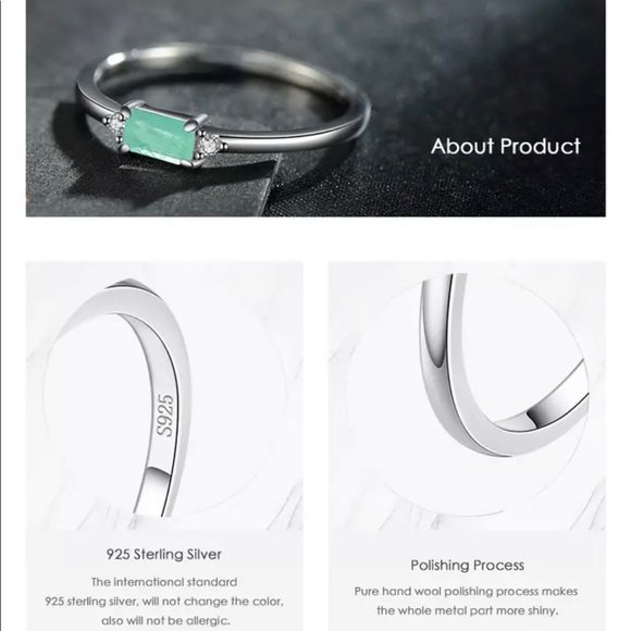 New 925 Sterling Silver Paraiba Tourmaline Ring - Picture 6 of 6